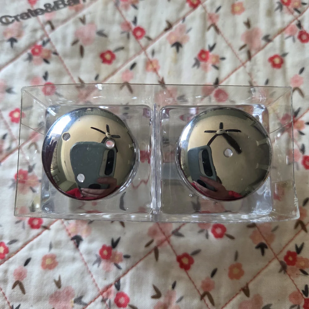 Crate&Barrel Clear Glass Salt and Pepper Set with Silver Lids